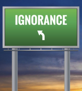 Ignorance starts when learning and education stops